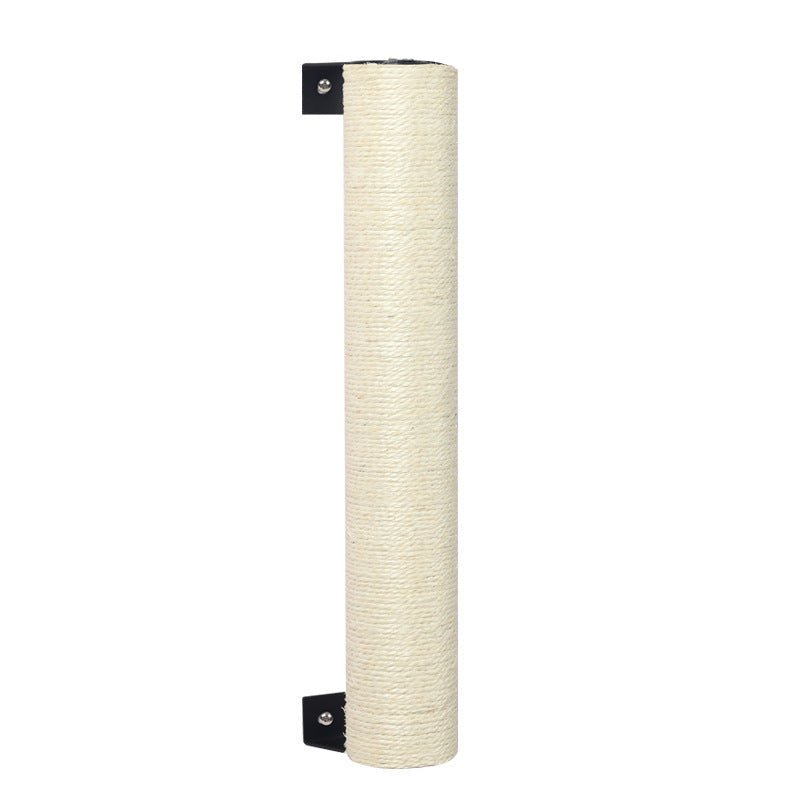 Solid Wood Cat Wall Shelf – Playful Climbing Fun, featuring a vertical scratching post design.