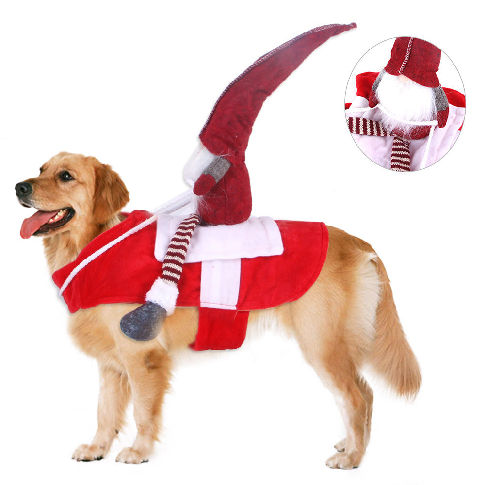 Pet Christmas Riding Costume front view