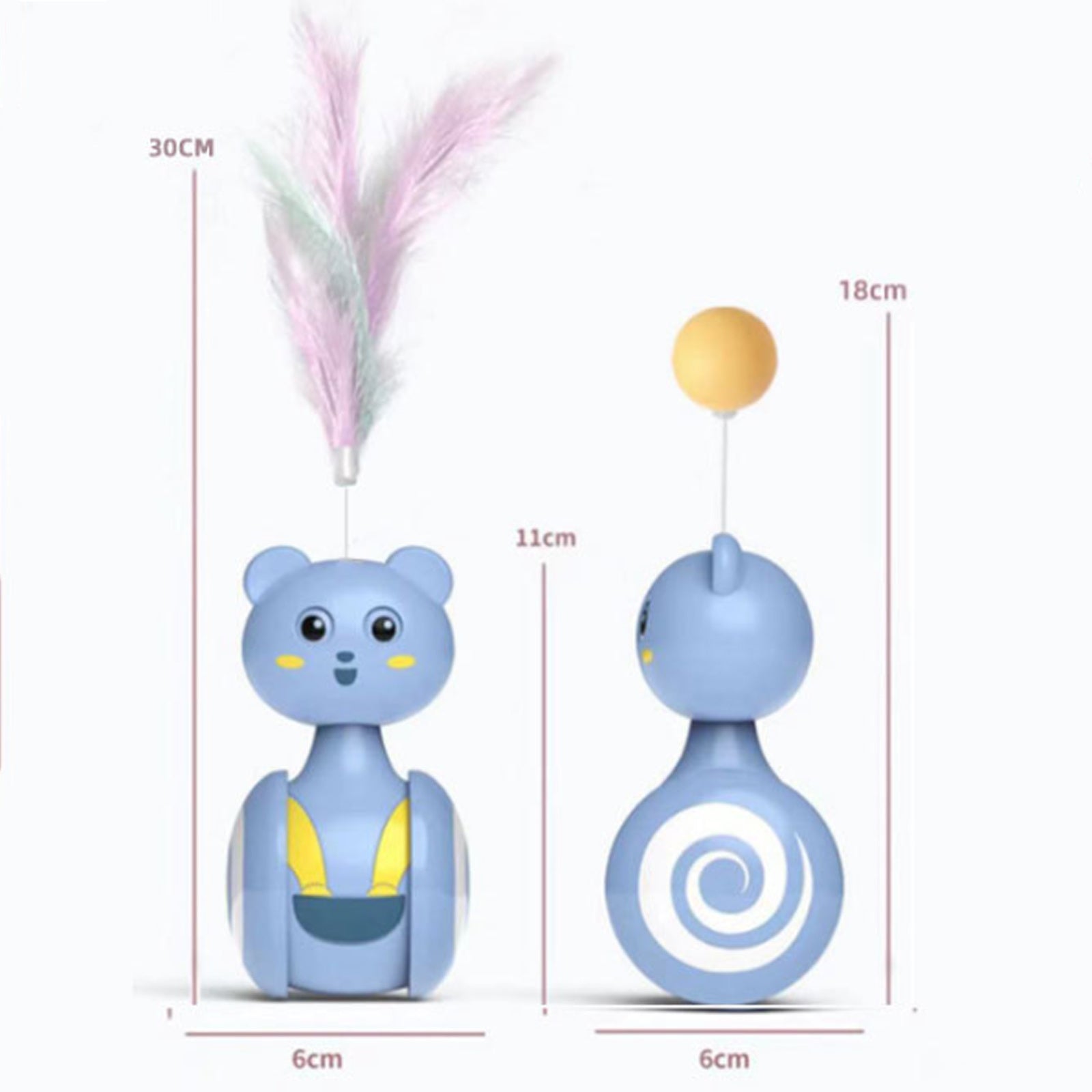Playful Cat Teaser Ball – Rotating Feather Keeps Cats Busy