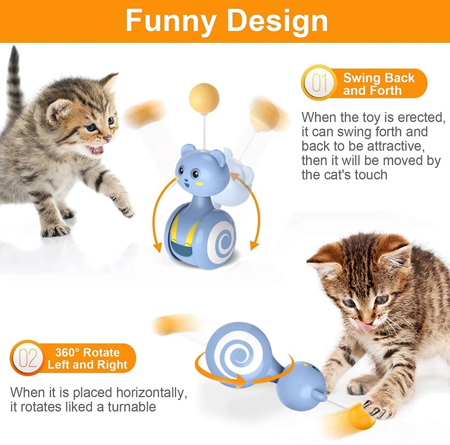 Playful Cat Teaser Ball – Rotating Feather Keeps Cats Busy