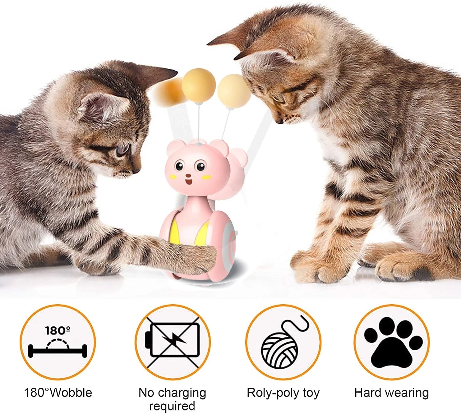 Playful Cat Teaser Ball – Rotating Feather Keeps Cats Busy