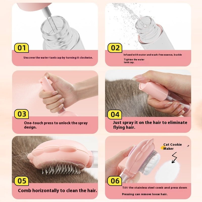 Self-Cleaning Cat Brush – Groom, Detangle, and Remove Hair
