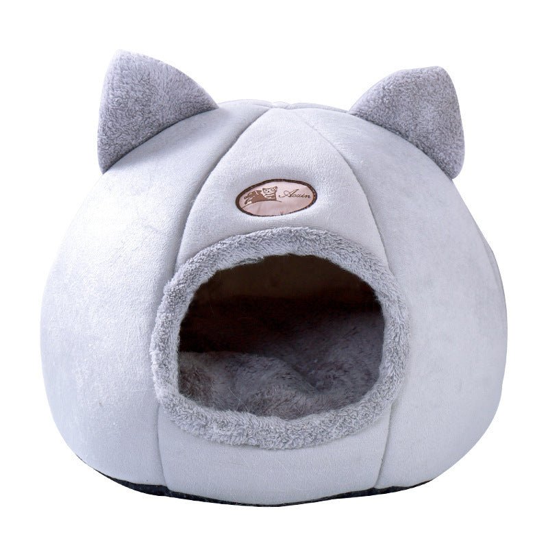 🐾 FluffyNest™ Semi-Enclosed Pet Bed