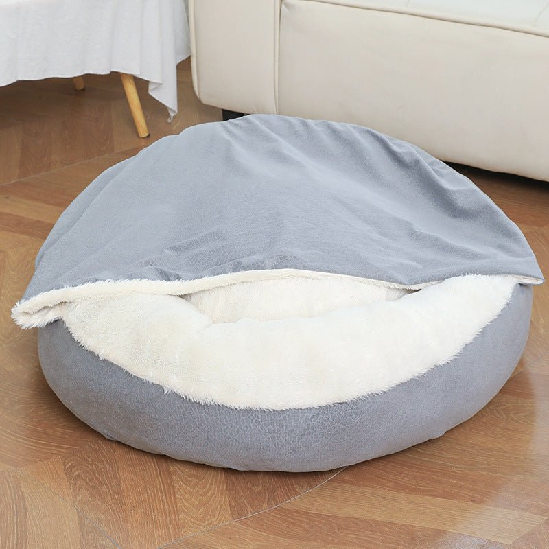 Warm Hooded Pet Bed – Orthopedic Comfort for Dogs & Cats