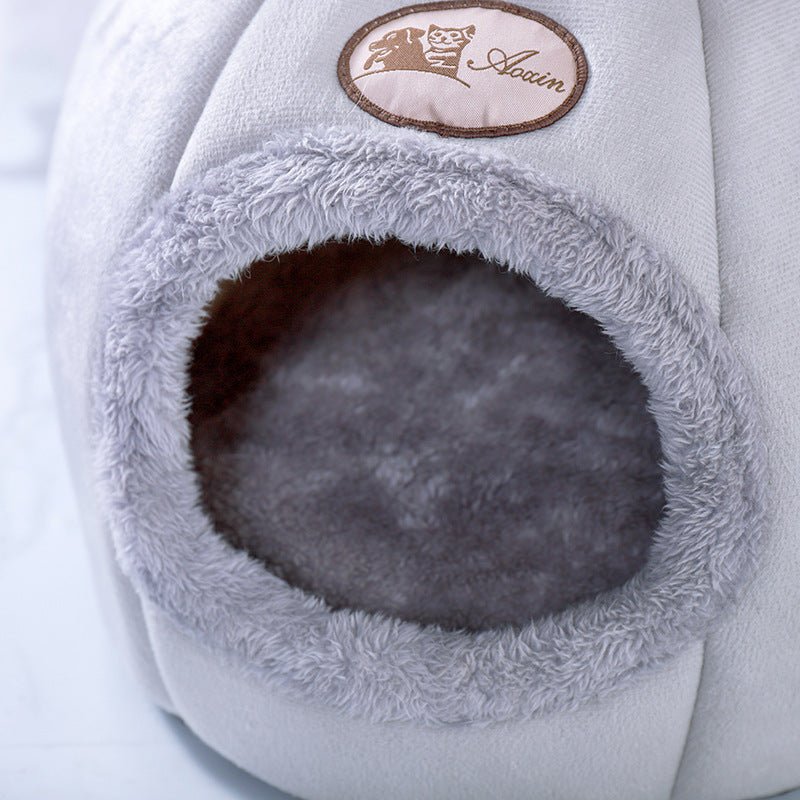 🐾 FluffyNest™ Semi-Enclosed Pet Bed