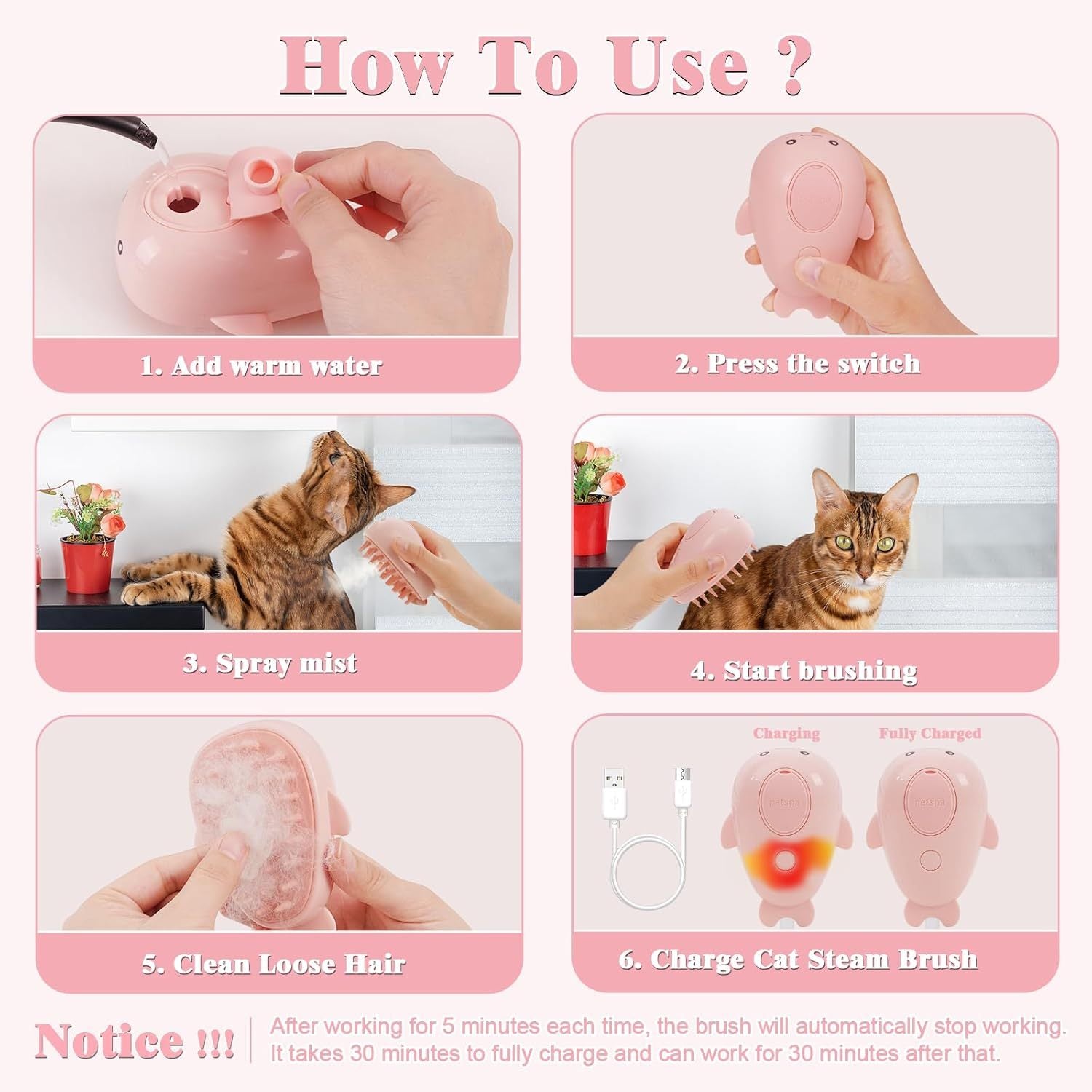 🐳 WhaleBrush™ 3-in-1 Steamy Pet Comb - Amigo Pet Boutique