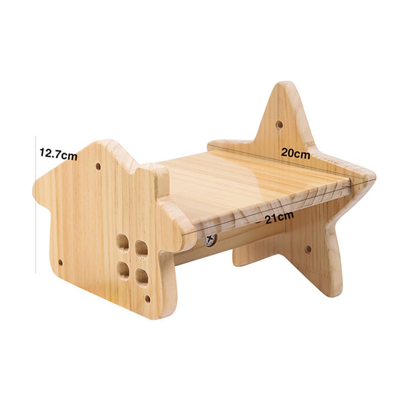 Solid Wood Cat Wall Shelf – Playful Climbing Fun