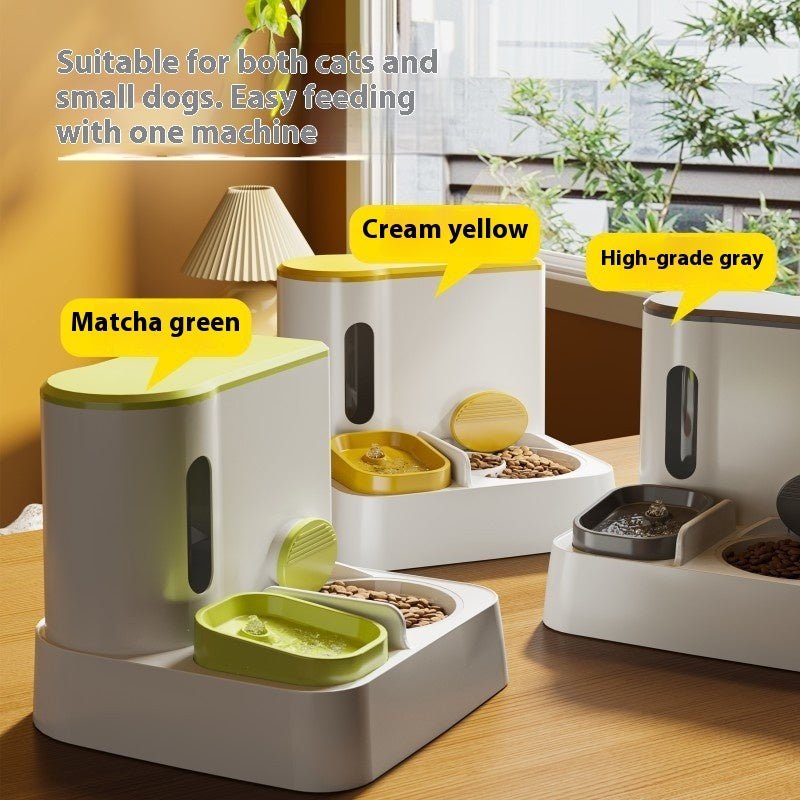 Cat Automatic Pet Feeder Water Dispenser Integrated Double Bowl Drinking Pet - Amigo Pet Boutique