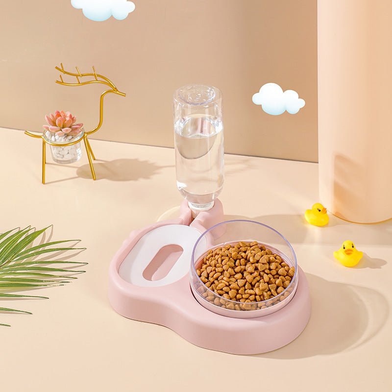 Double Bowl Automatic Pet Bowl Feeder Cat Waterer