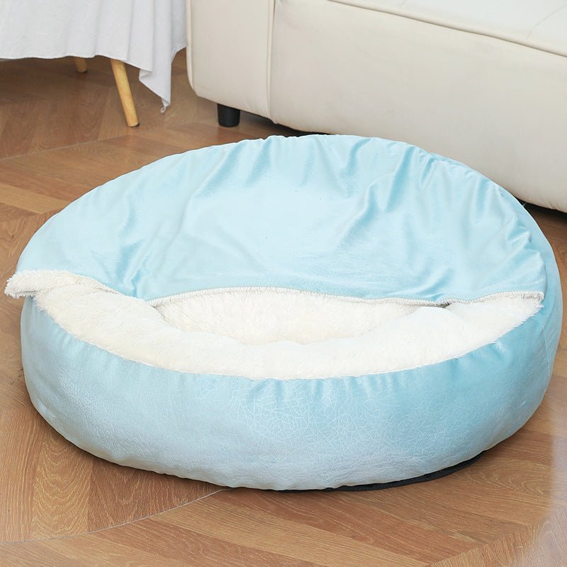 Warm Hooded Pet Bed – Orthopedic Comfort for Dogs & Cats