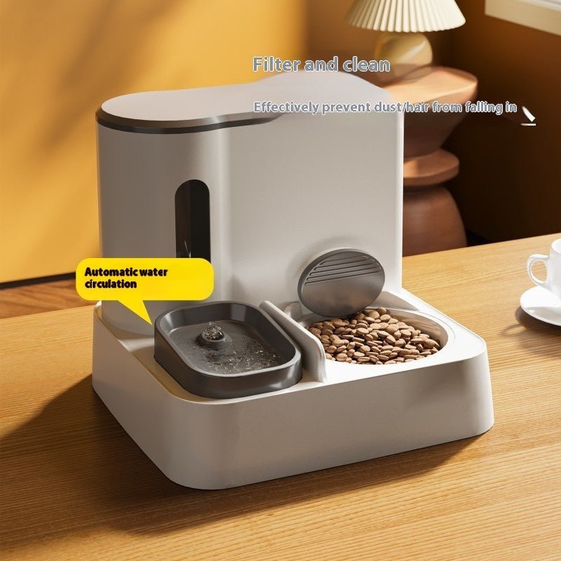 Cat Automatic Pet Feeder Water Dispenser Integrated Double Bowl Drinking Pet - Amigo Pet Boutique
