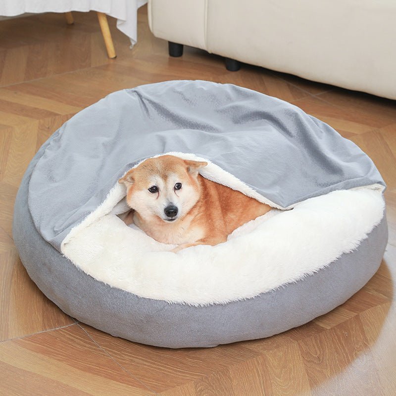 Warm Hooded Pet Bed – Orthopedic Comfort for Dogs & Cats