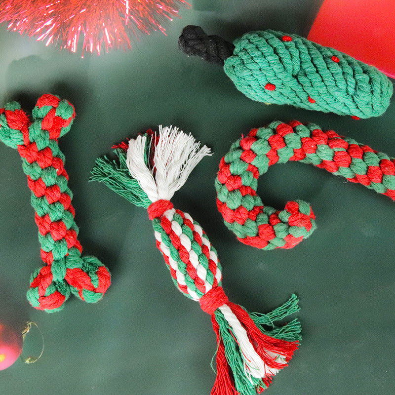 christmas dog rope toy cotton rope