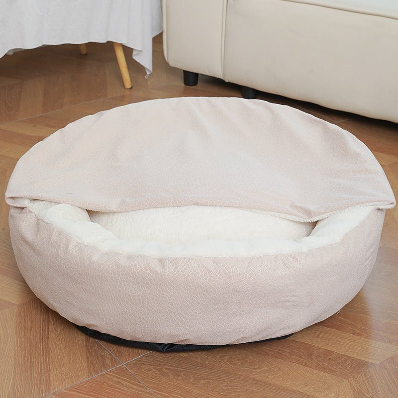 Warm Hooded Pet Bed – Orthopedic Comfort for Dogs & Cats