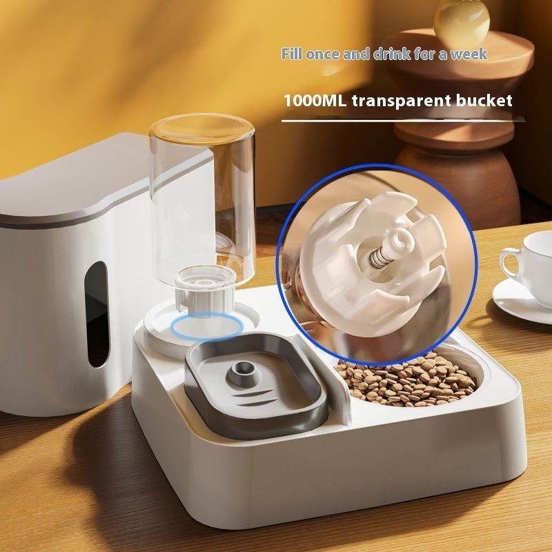 Cat Automatic Pet Feeder Water Dispenser Integrated Double Bowl Drinking Pet - Amigo Pet Boutique